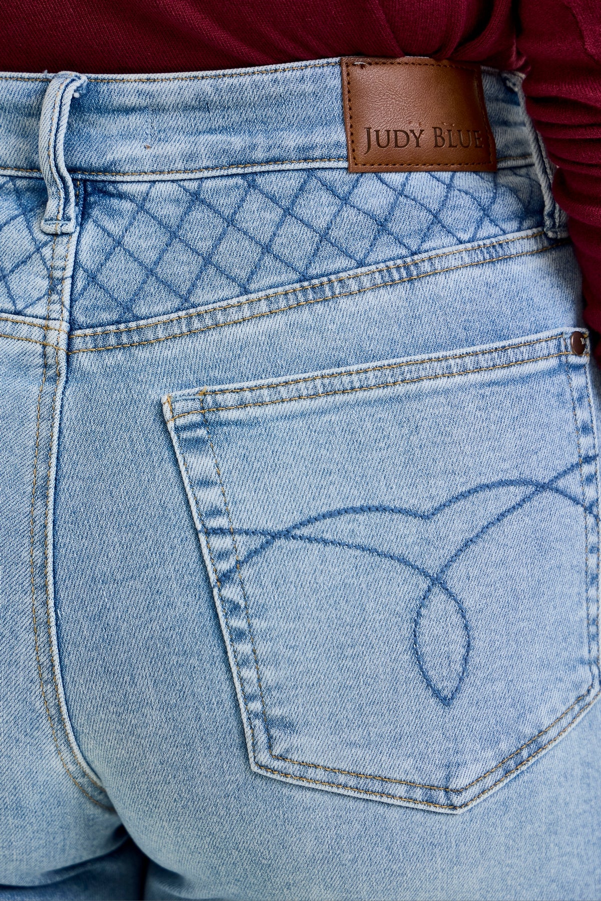 Lux Quilted Blue Retro Wide Leg - PLUS