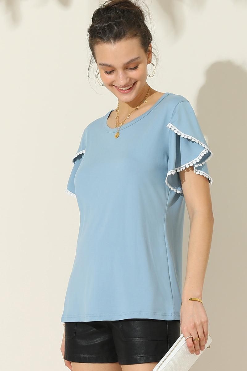 Double Layered Short Sleeve Casual Top