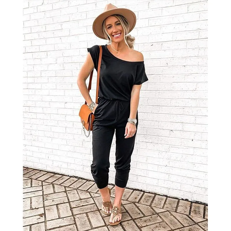 Women's Jumpsuit Elastic Waist Stretchy Loose Minimalist Comfy Clothes Casual Outdoor Lightweight Romper