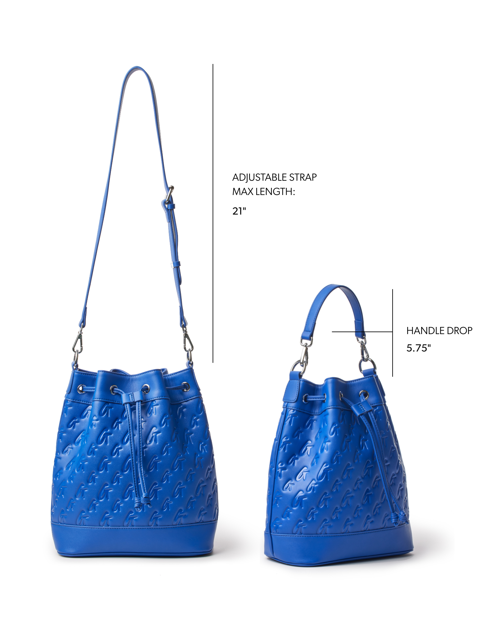 MINI MONOGRAM BUCKET BAG - BLUE
