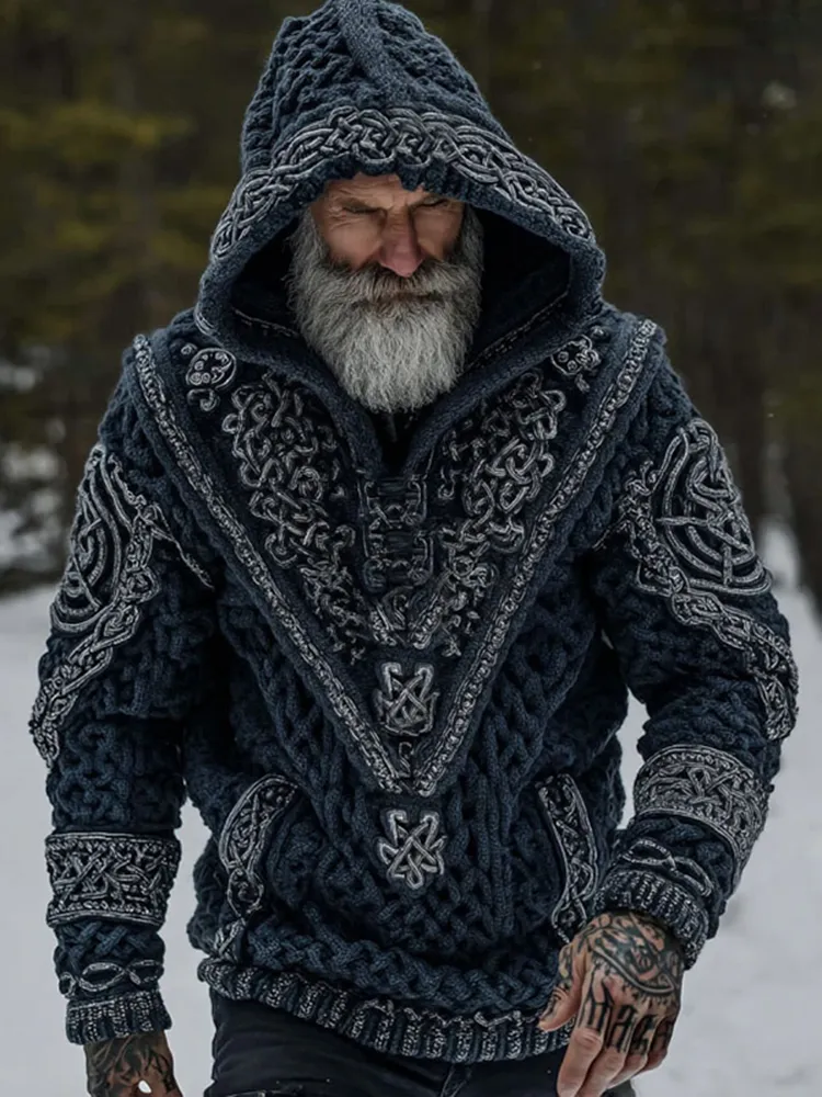 Men's Viking Celtic Knot Cozy Hooded Sweater