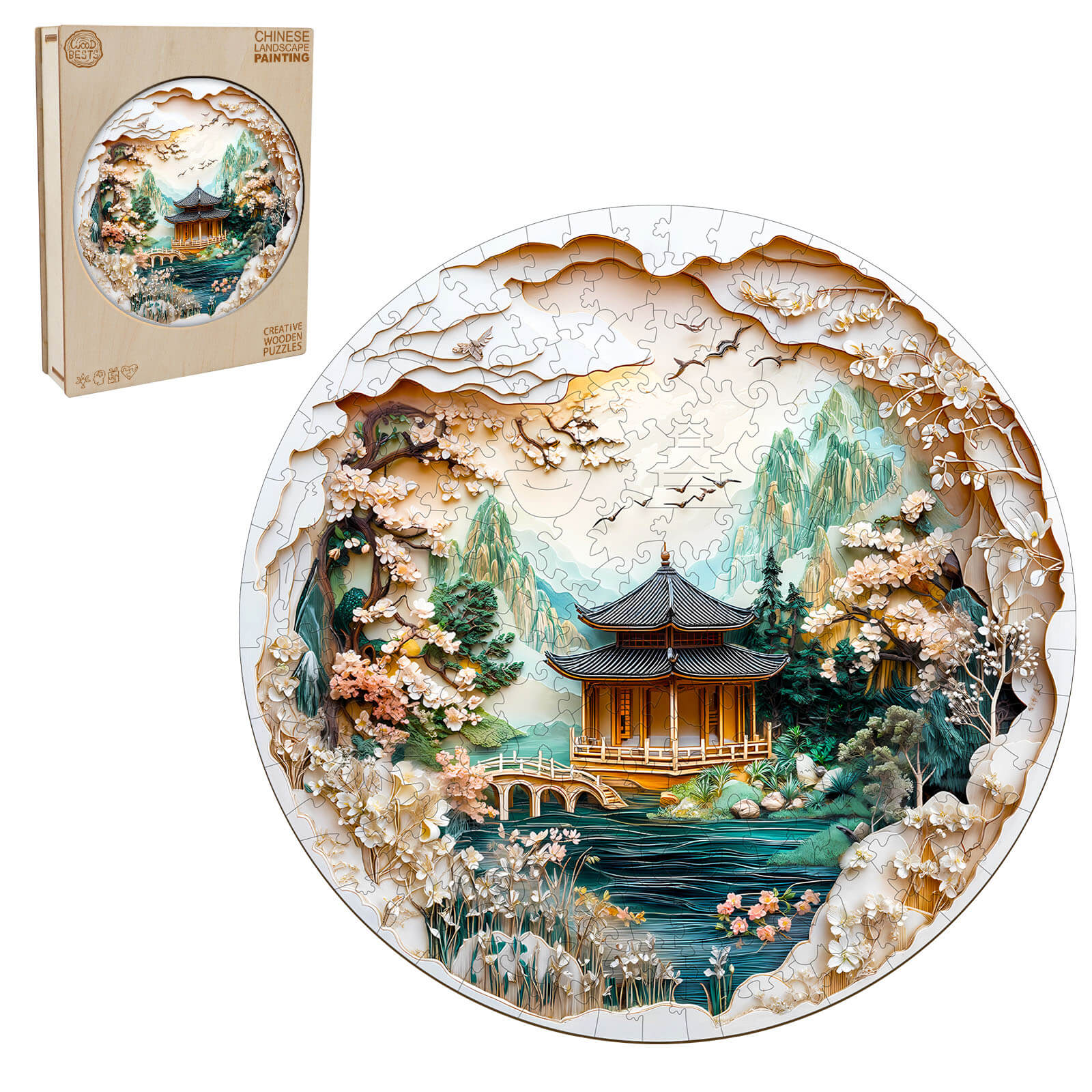 3D Chinese Landscape Painting Wooden Jigsaw Puzzle