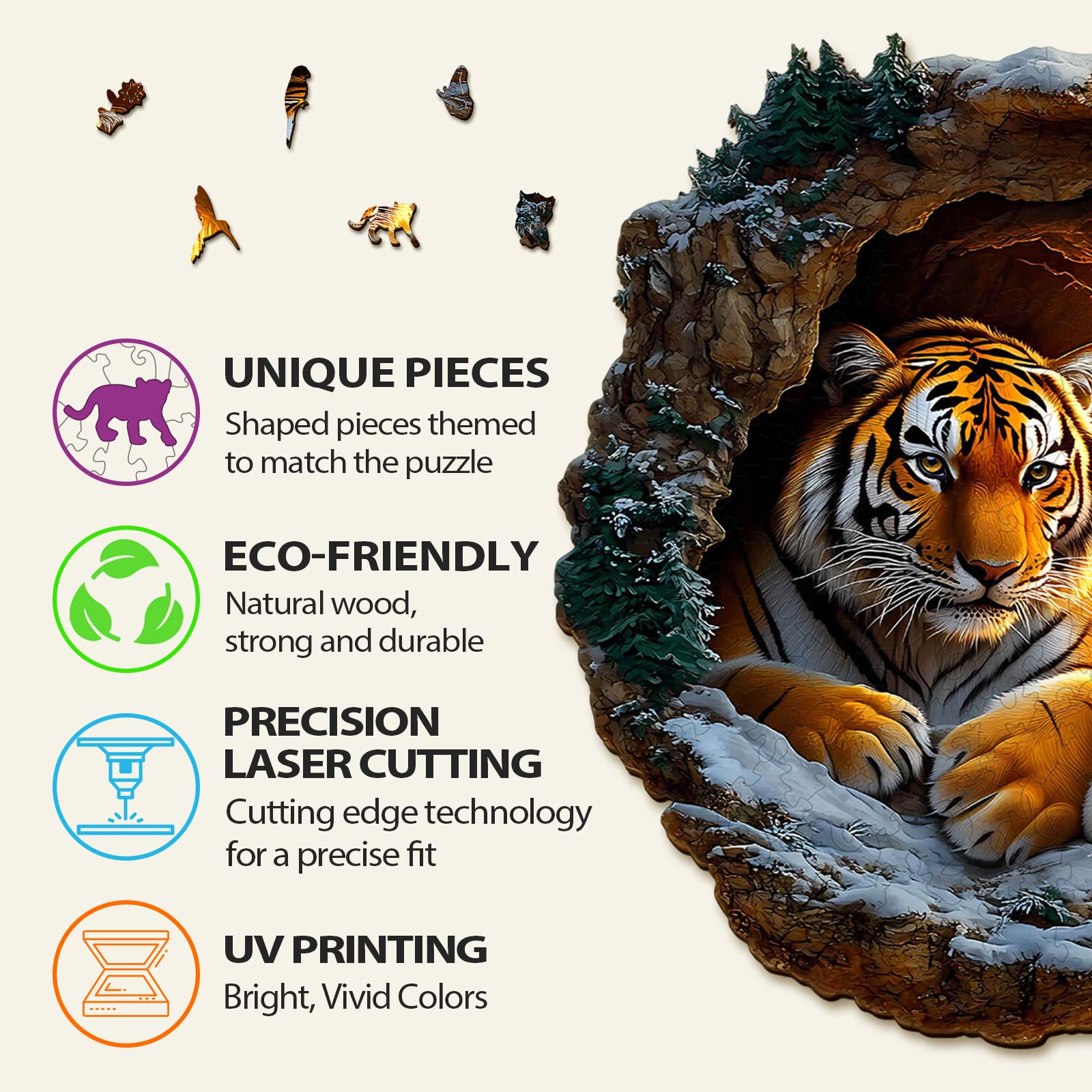 Tiger Family-2 Wooden Jigsaw Puzzle