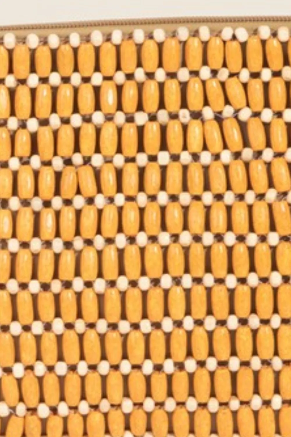 Fame Wooden Beaded Rectangle Bag