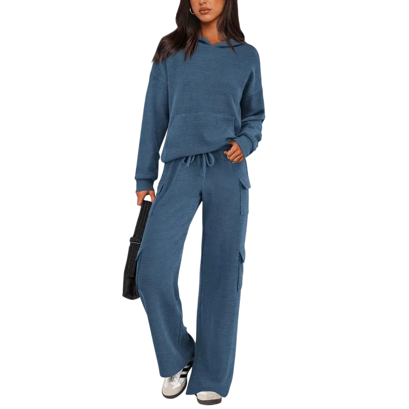 Women’s 2-Piece Knit Hoodie & Wide Leg Set