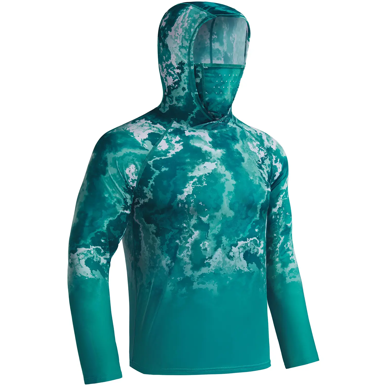 Sun Hoodie Shirts w/ Mask Neck Gaiter Men UPF 50+ UV Protection Long Sleeve