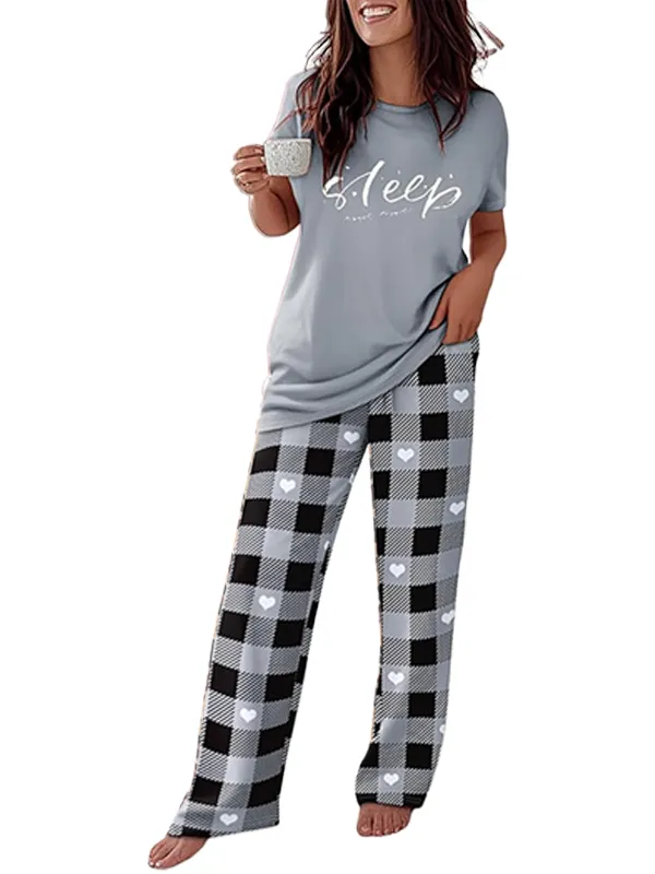 🔥Hot Sale🔥 Women's Pajama Set - Short Sleeve Comfortable Homewear (8 sets/4 sets)