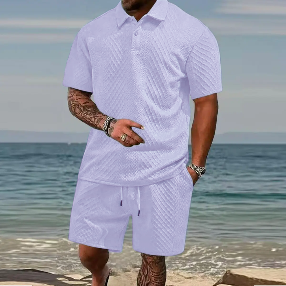 Men’s Relaxed Summer Polo & Shorts Set