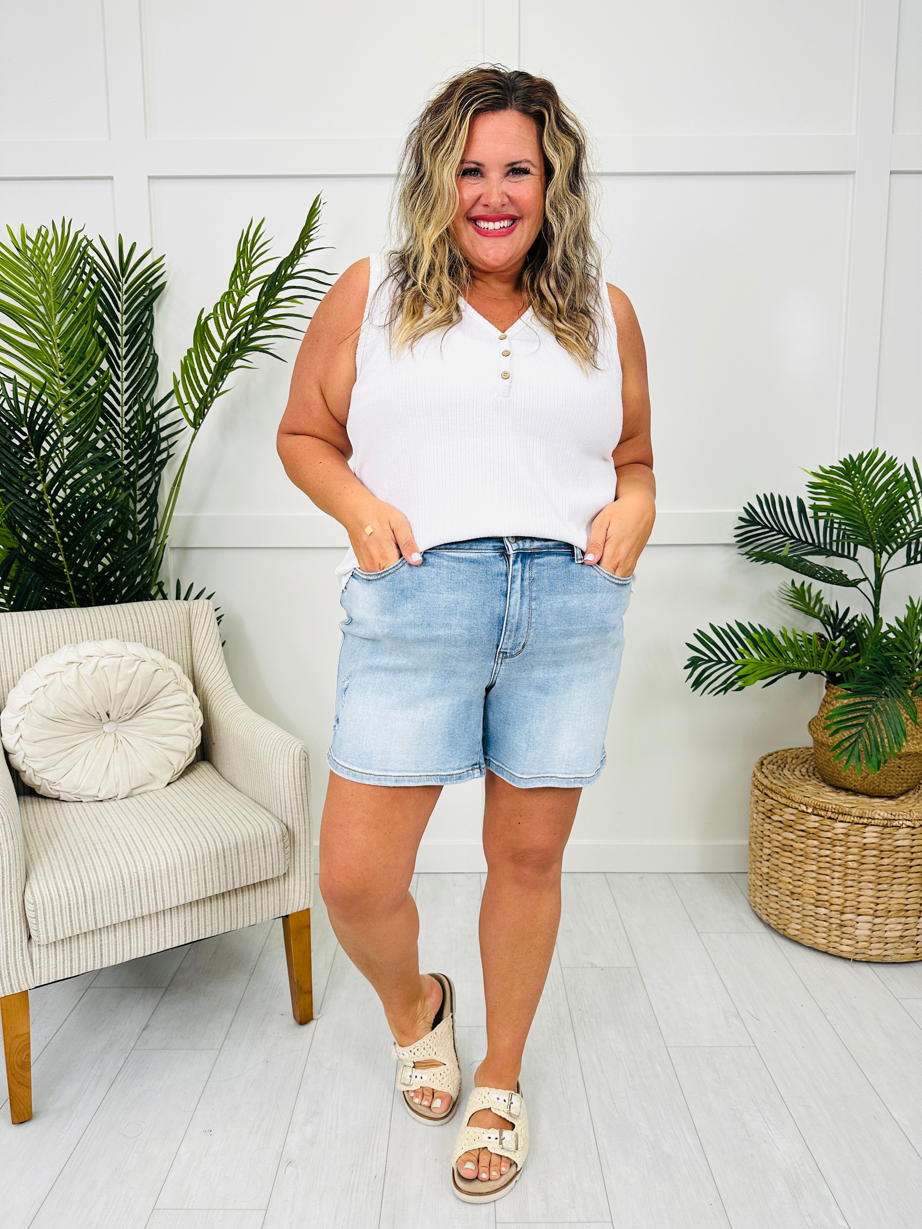 Judy Blue Retro Refresh Dad Shorts