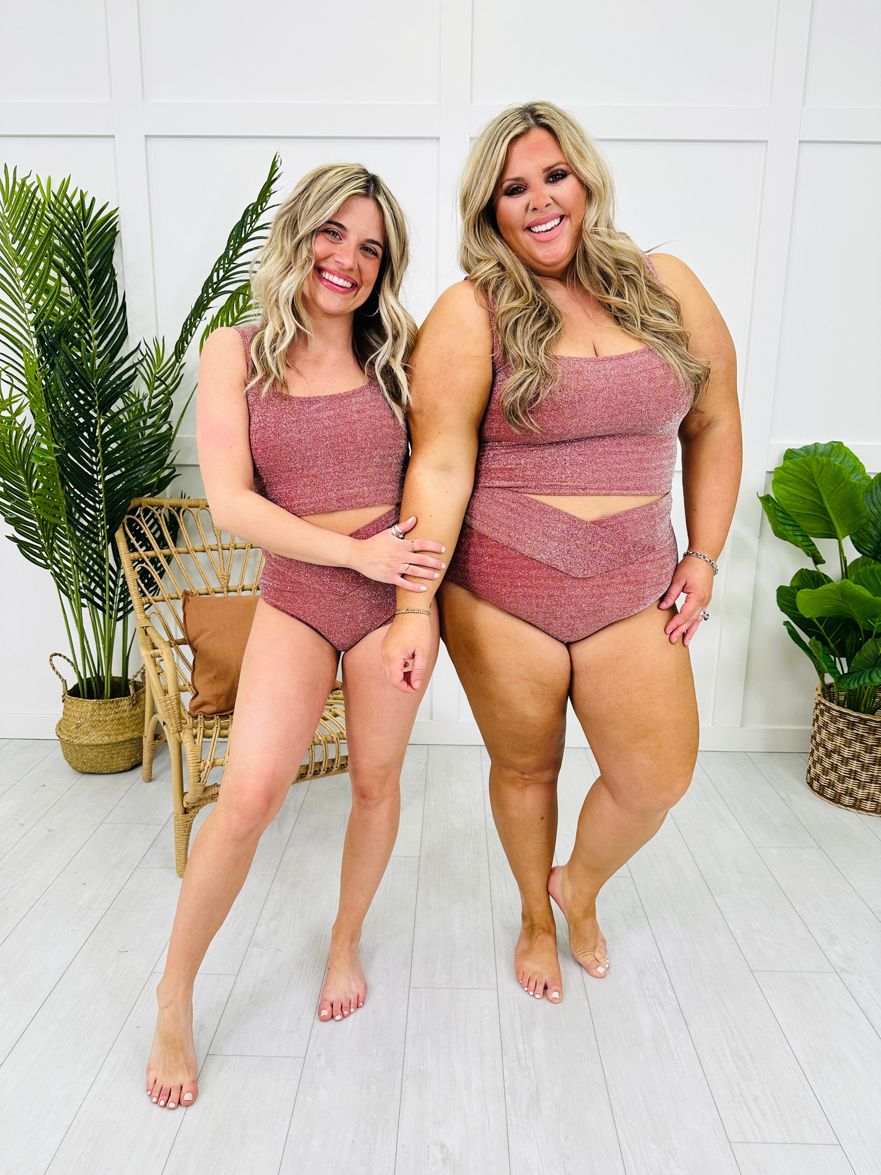 The Olivia Swim Top in Cranberry Shimmer