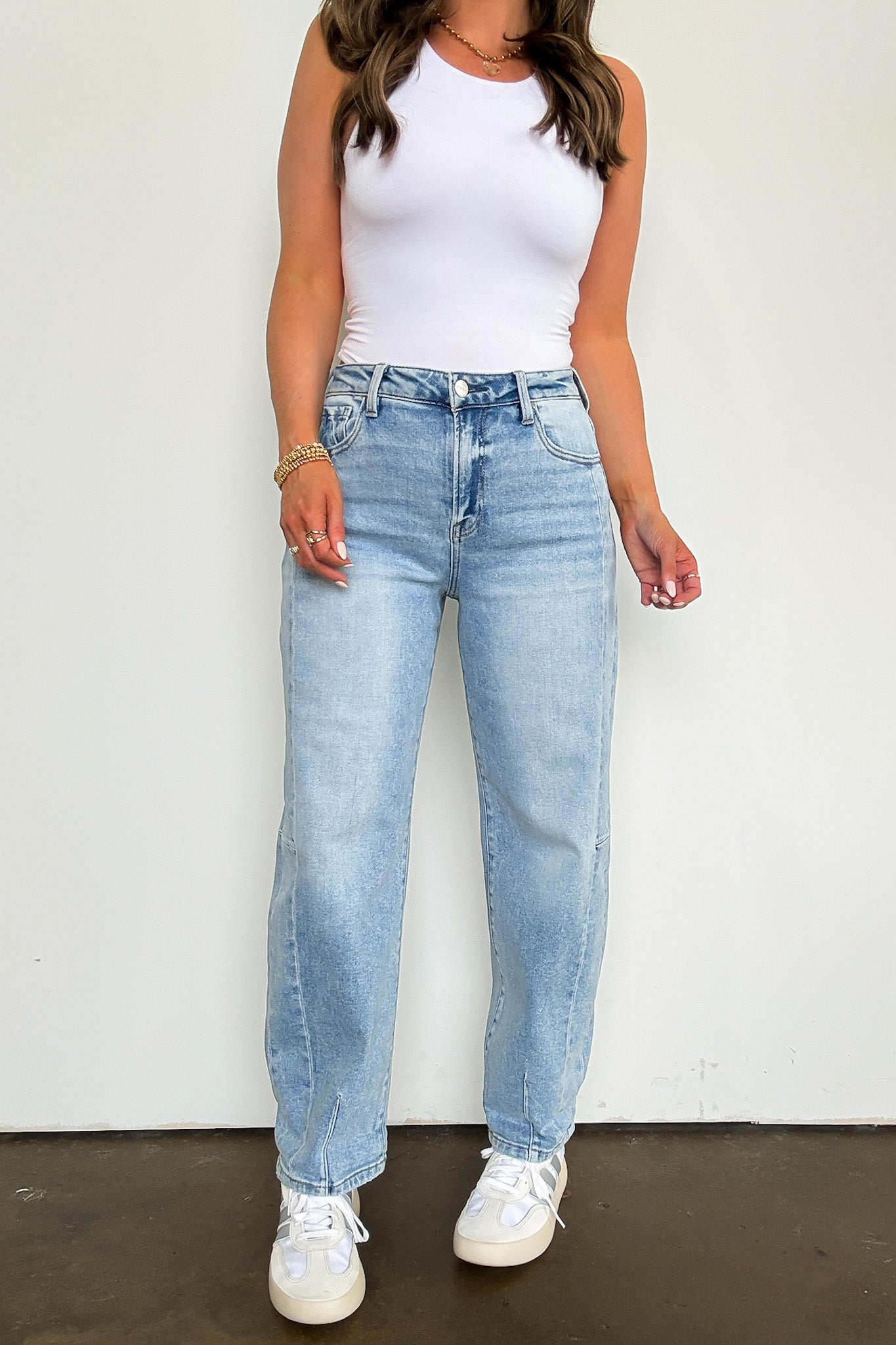 Barrel Leg Denim Jeans