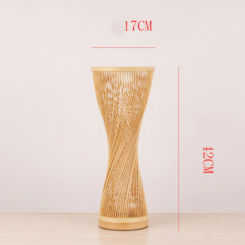 Japanese Bamboo Hourglass Table Lamp
