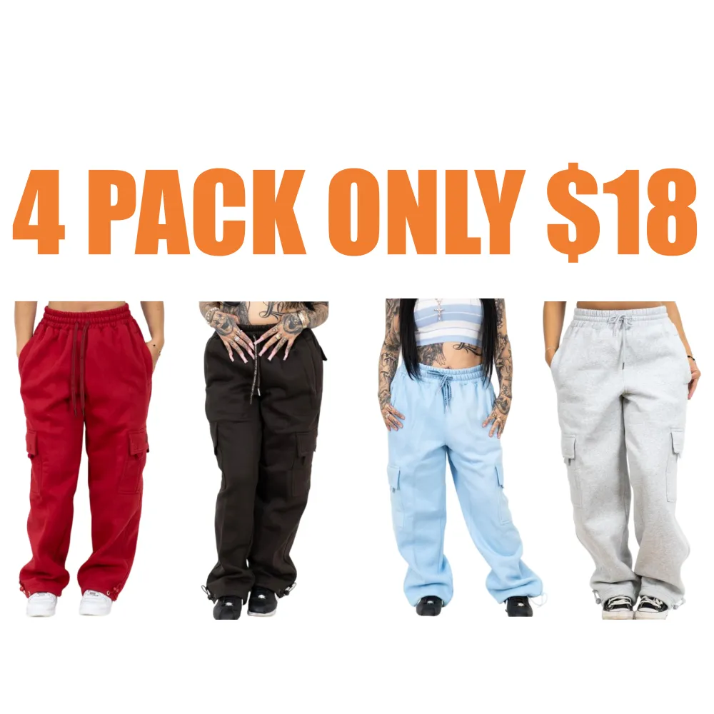 Woman Heavyweight Baggy Cargo Sweatpants