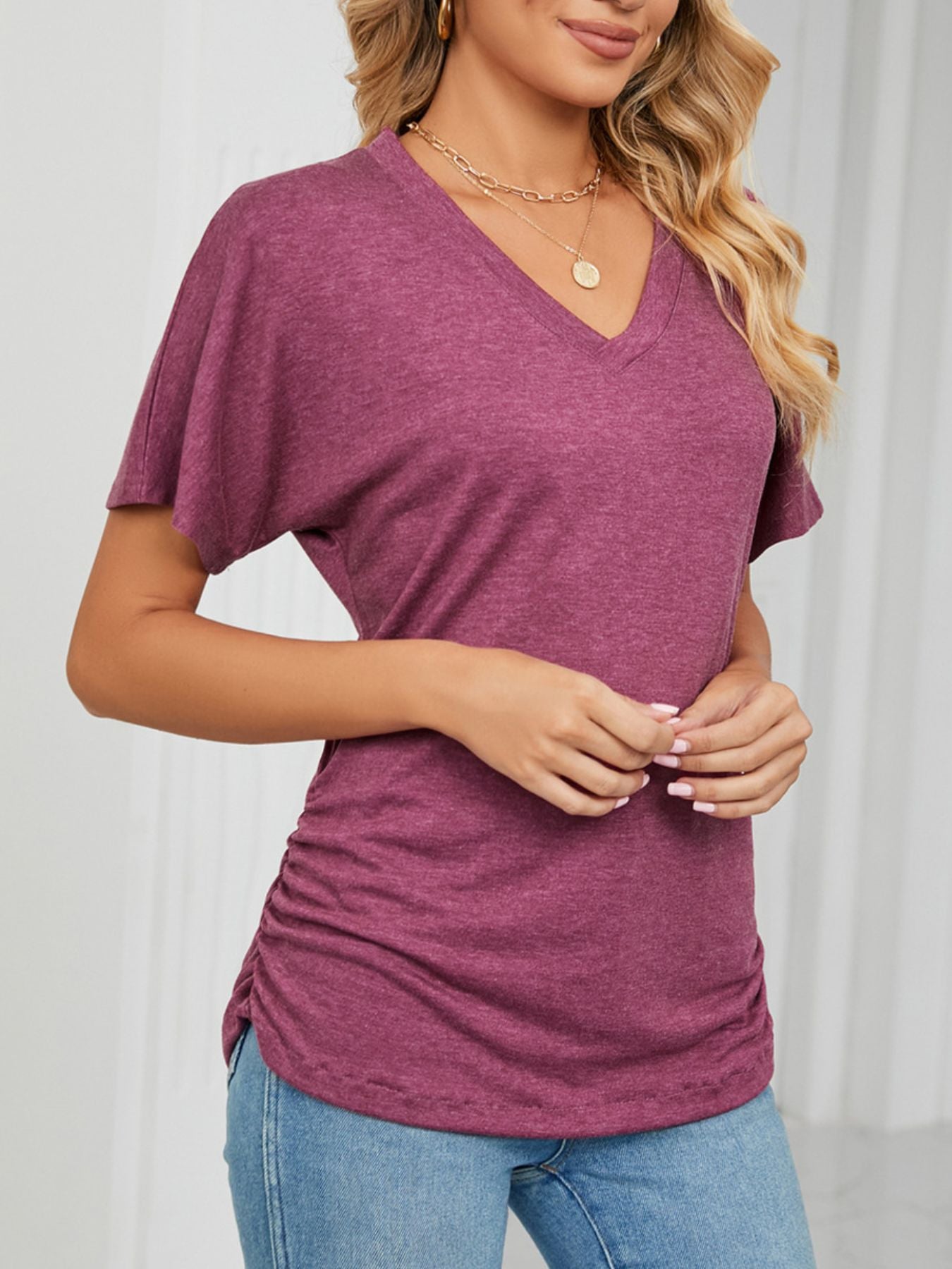 Casual V-Neck Short Sleeve T-Shirt