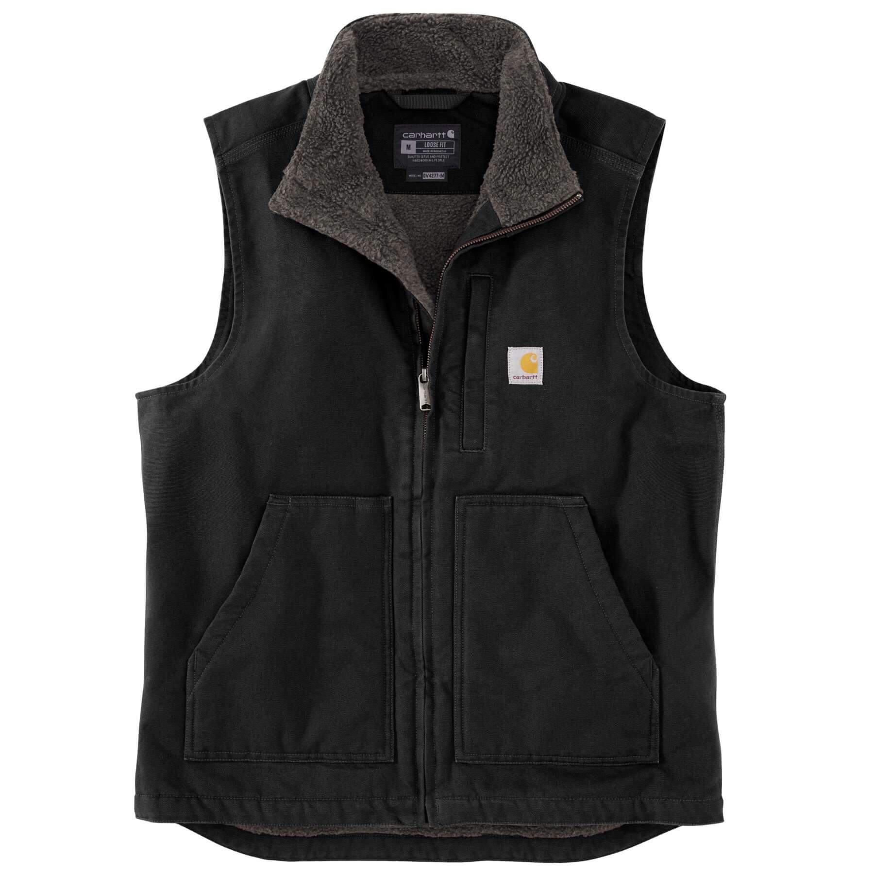 CHT Washed Duck Loose Fit Sherpa-Lined Mock Neck Gilet Vest 104277