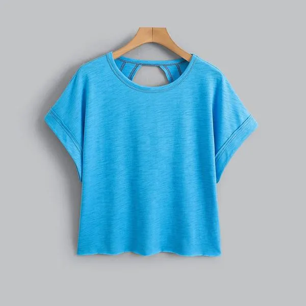 Women's Asymmetrical Cut-Out Batwing Tee