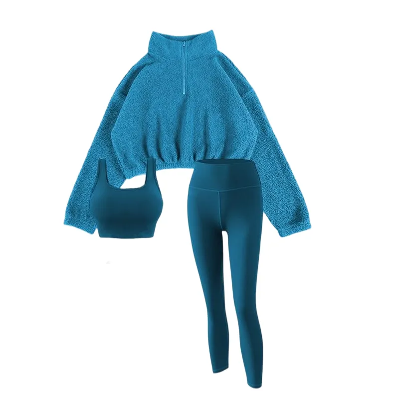 Women's Solid Thermal Lined Tracksuit Set