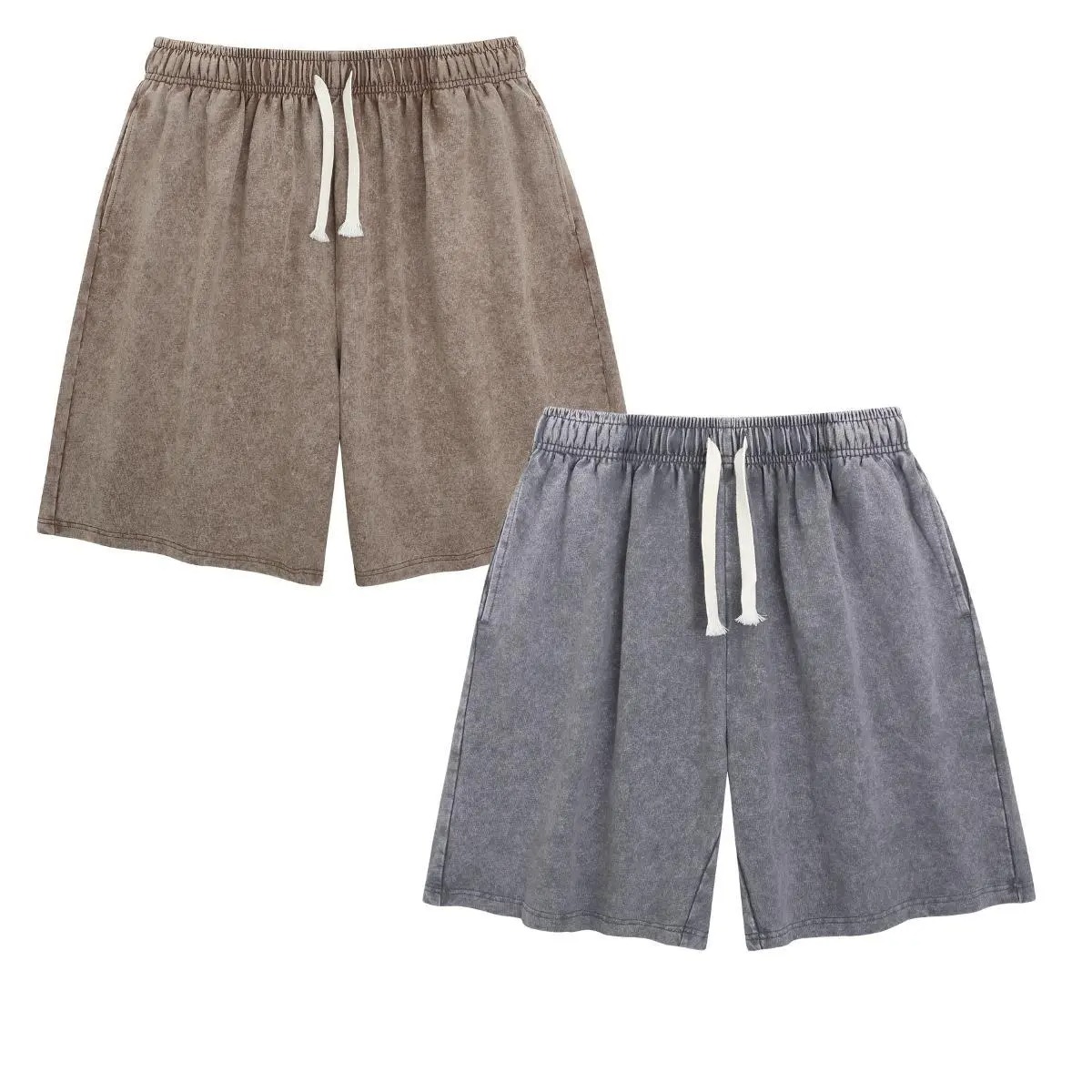 Unisex Acid Washed Vintage Shorts