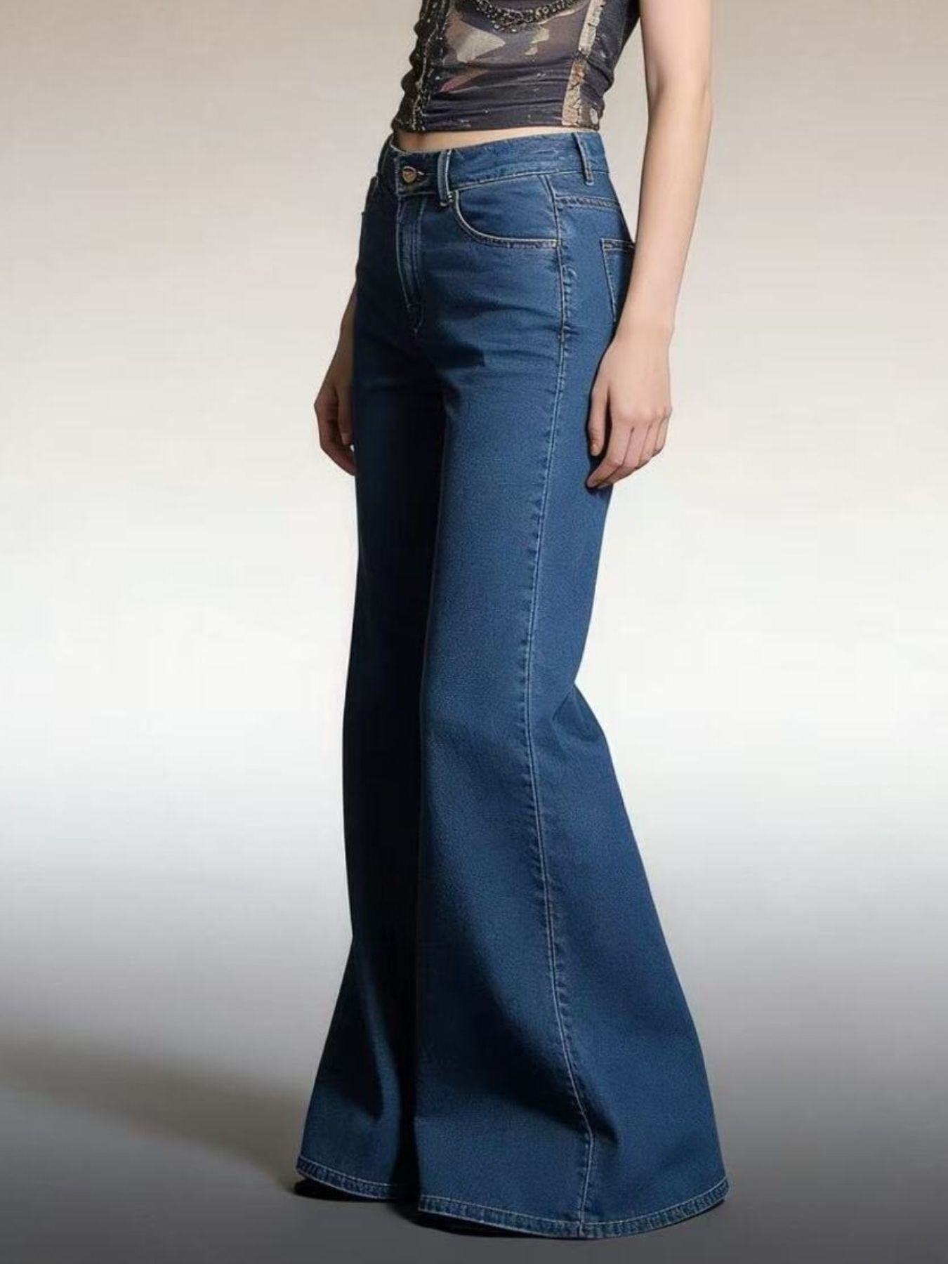 High-Waisted Flare Leg Jeans