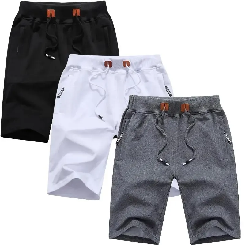 9PACK-Men'S Summer Casual Shorts With Zipper Pockets