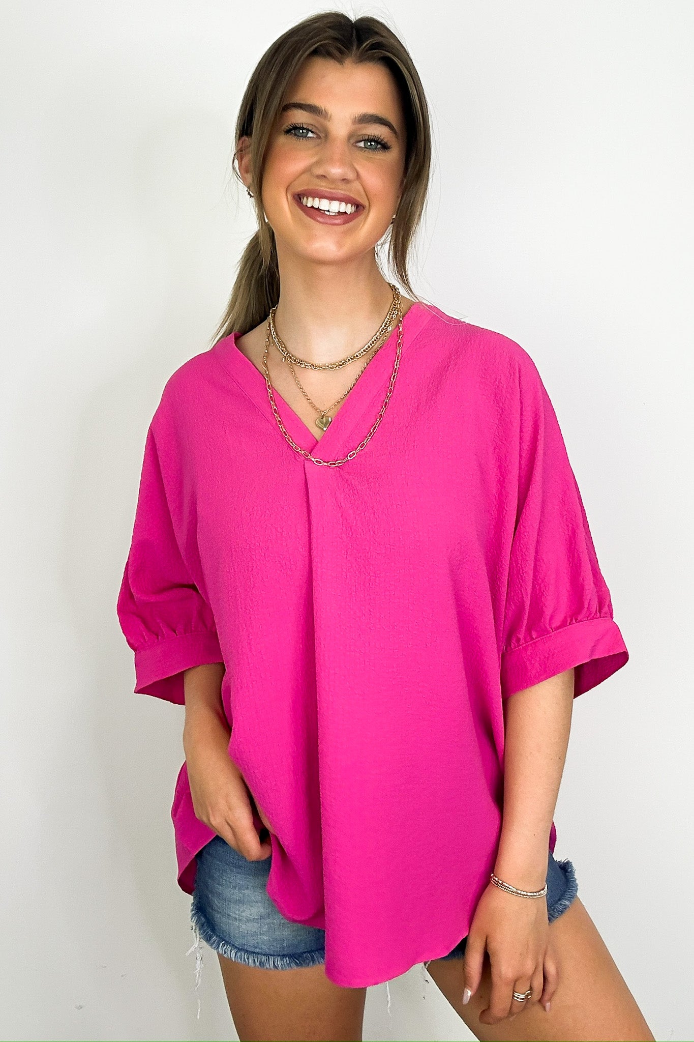 V-Neck Flowy Blouse Top