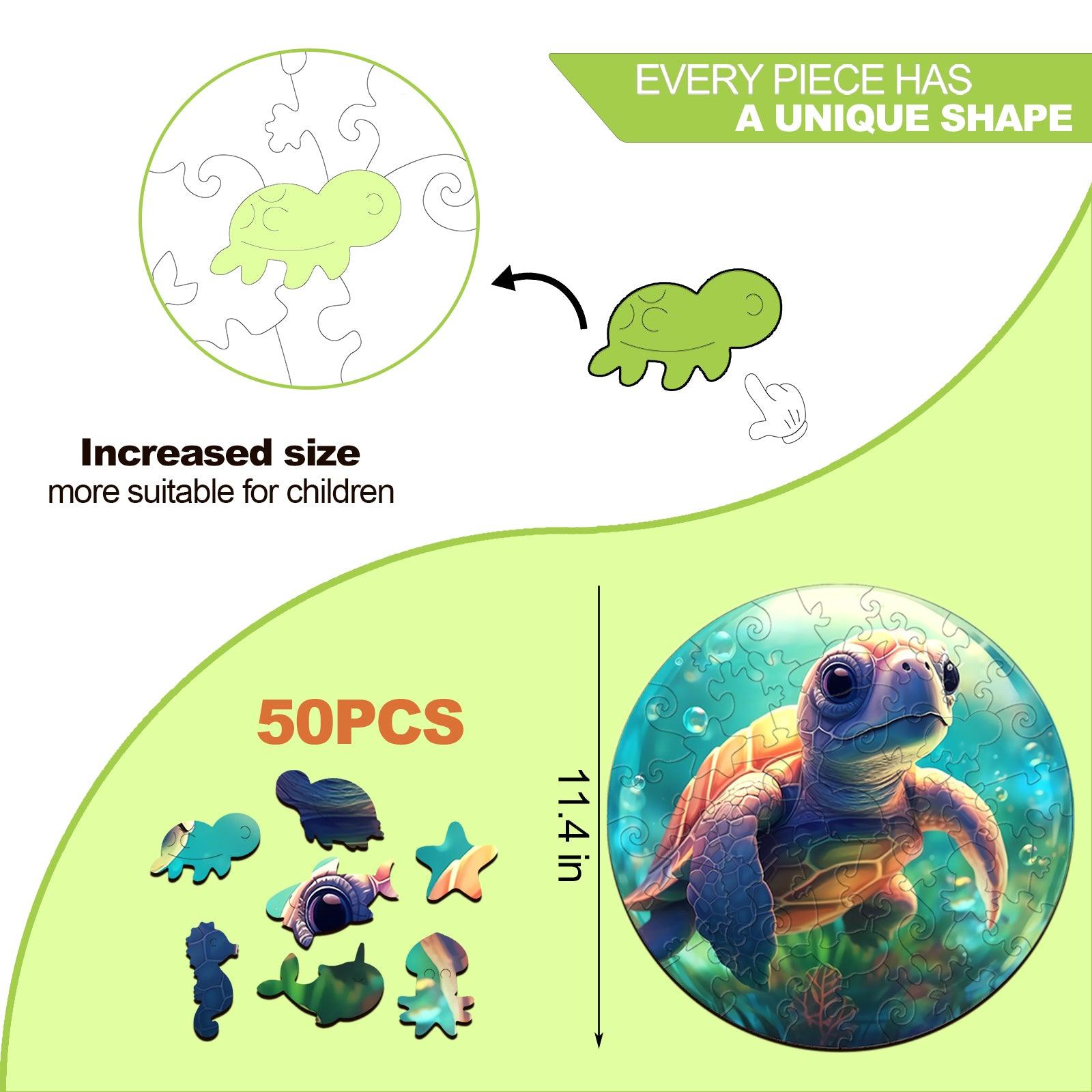 Cute Turtle Children's Wooden Jigsaw Puzzle