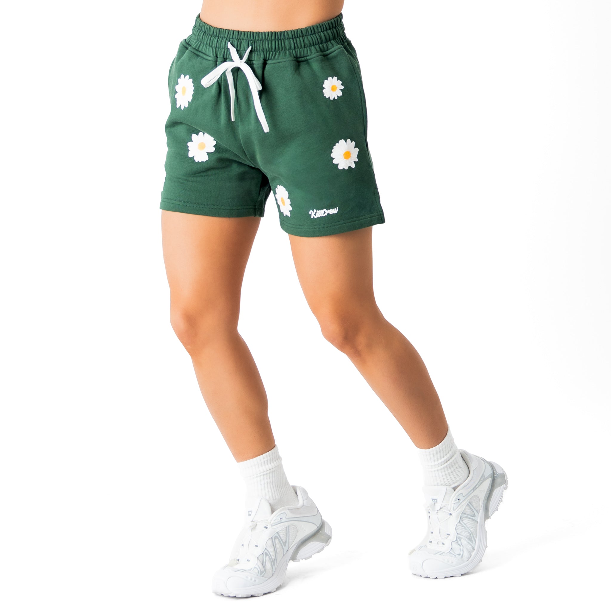 COTTON SHORTS (MID THIGH CUT) DAISY - GREEN
