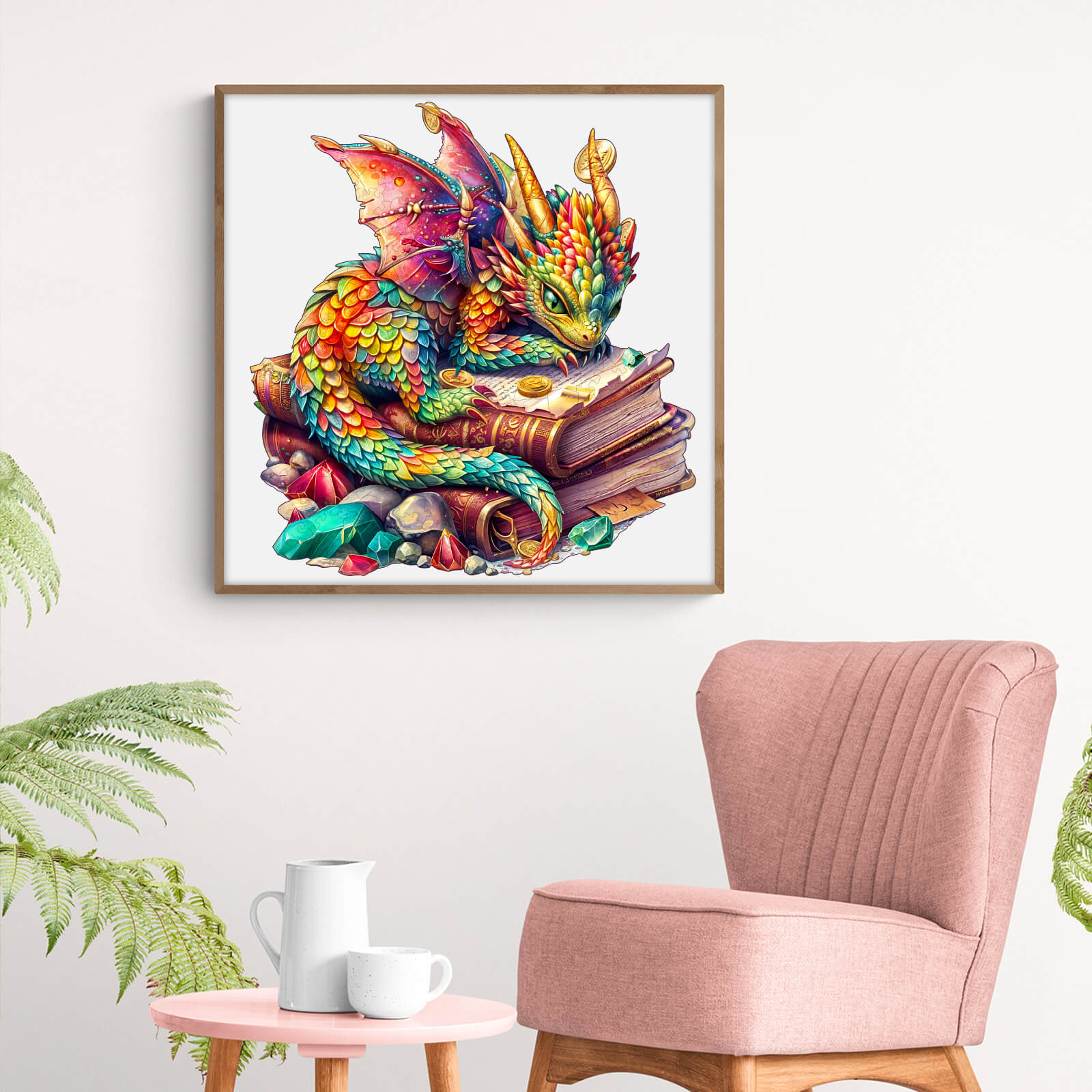 Jeweled Dragon Wooden Jigsaw Puzzle