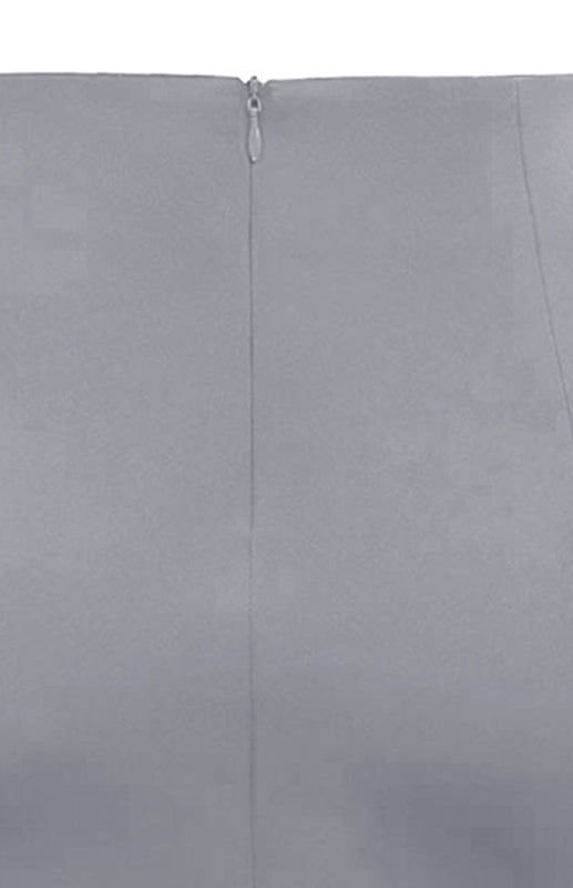 Pleated Solid Color Bodycon Midi Skirt