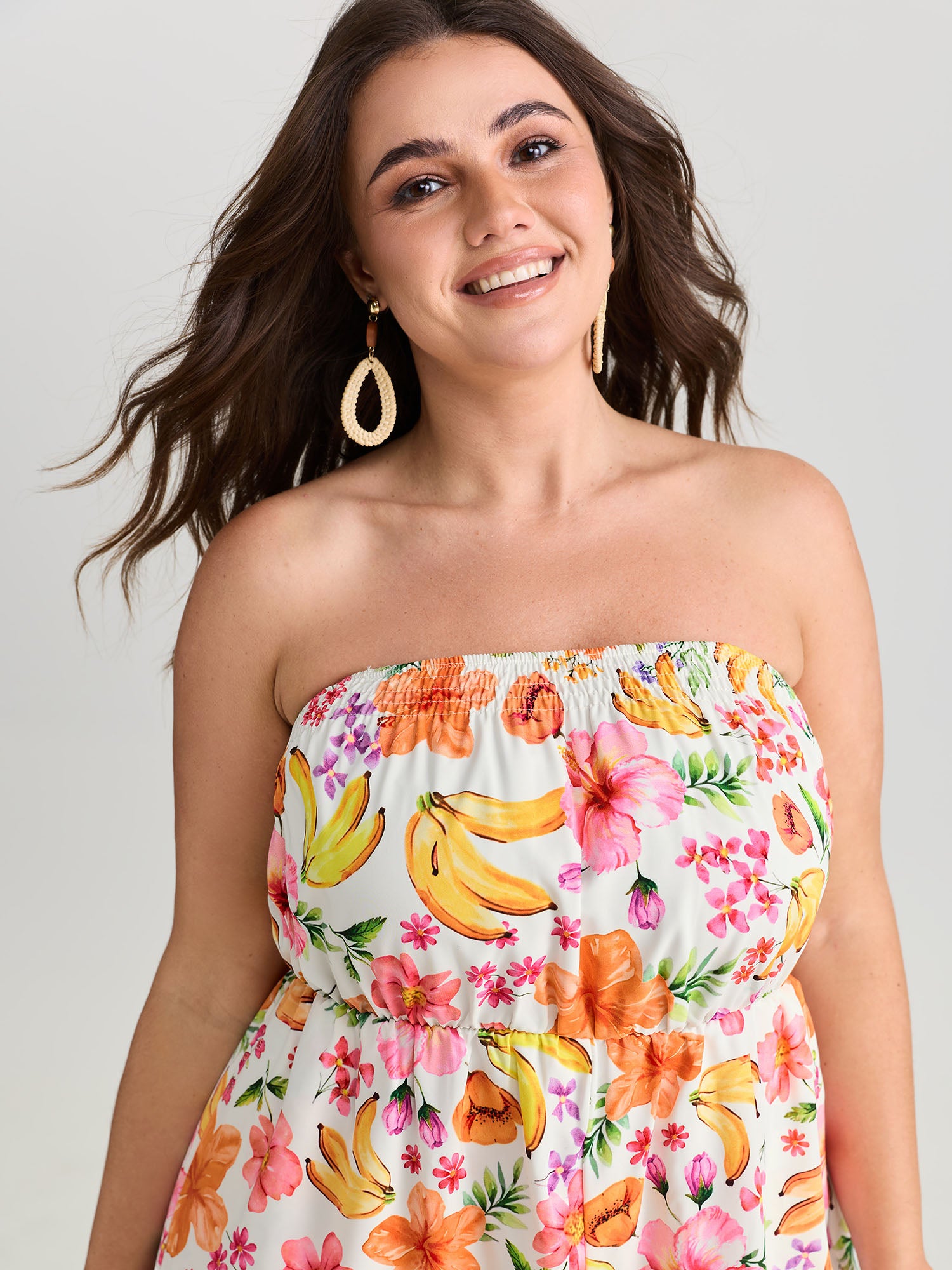 Supersoft Floral Print Square Neckline Romper