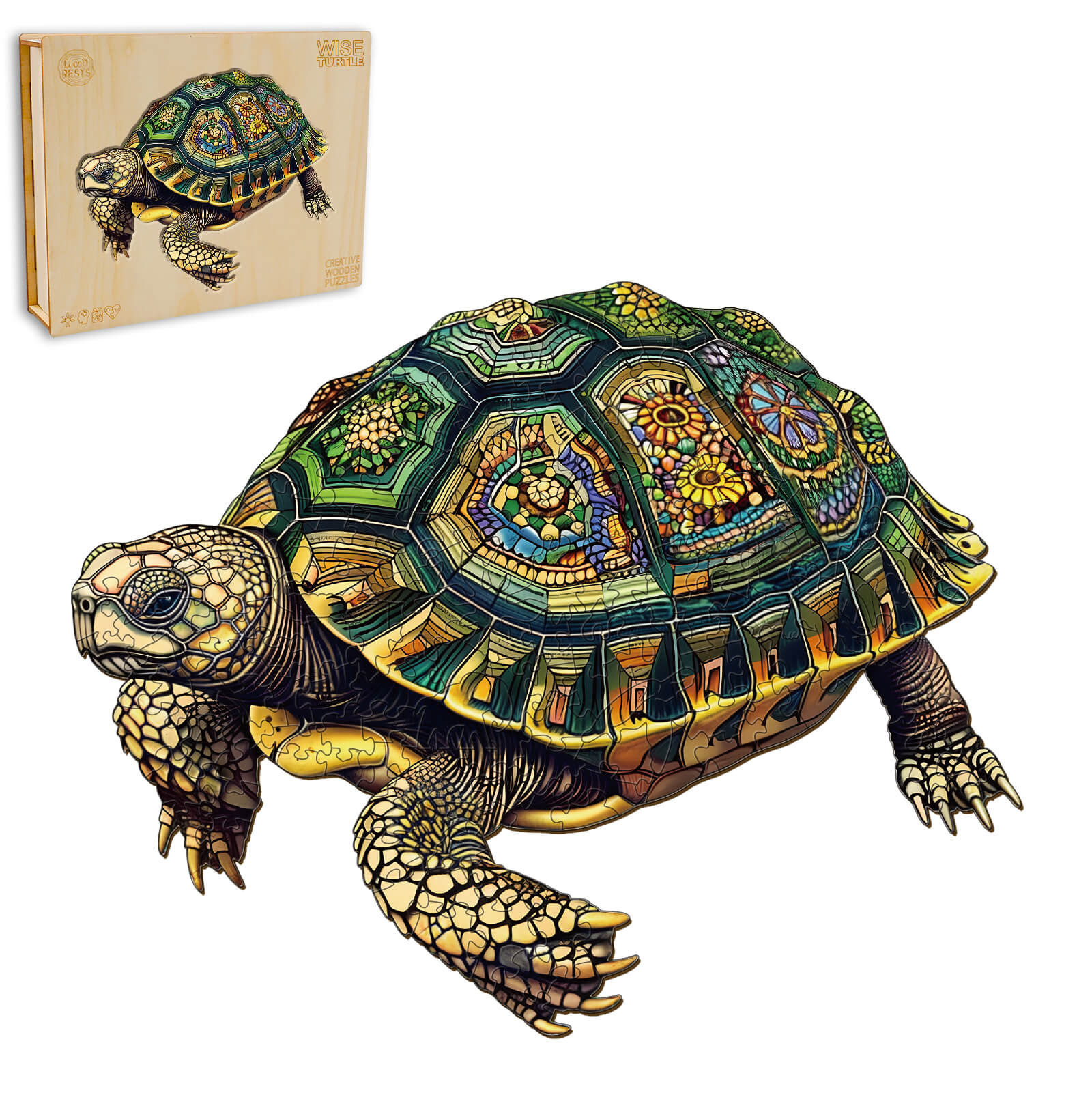 Wise Turtle Wooden Jigsaw Puzzle