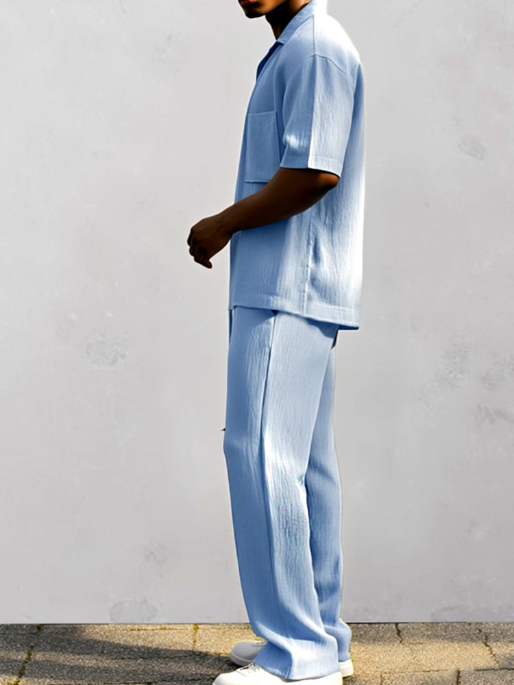Casual Chic 100% Cotton Shirt Pants Set