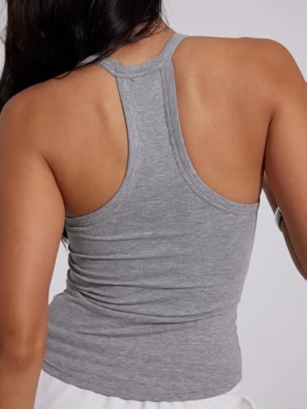 V Neck Racer Back Tank Top