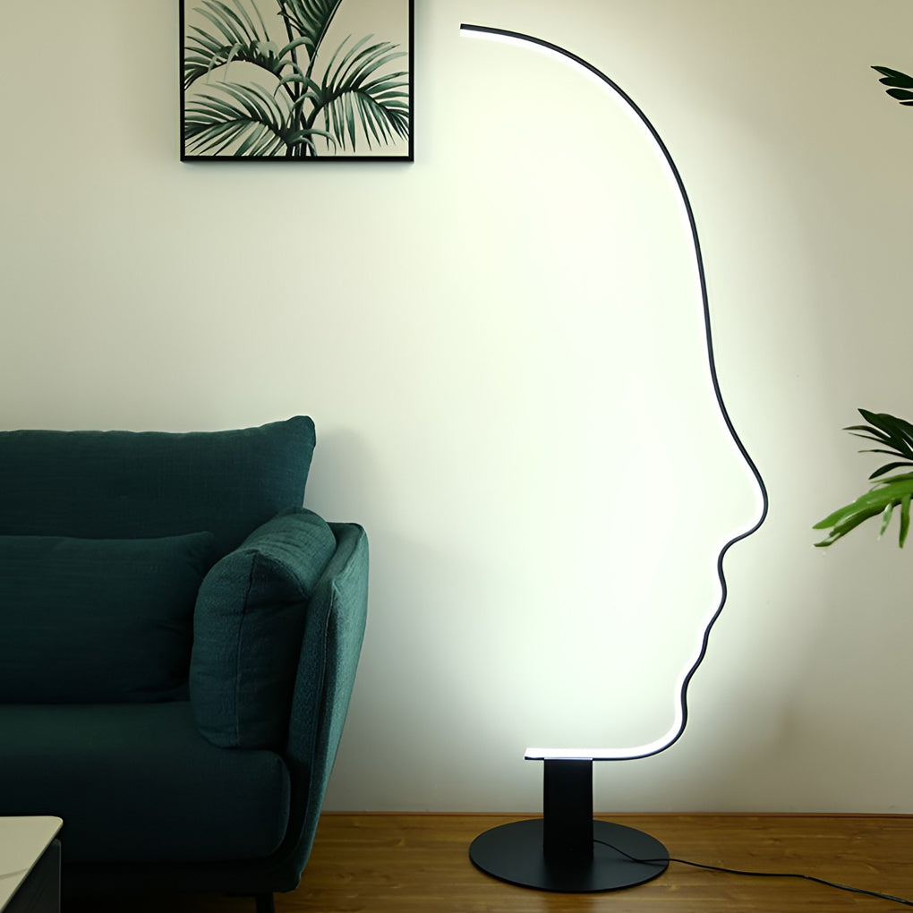 Art Face Shaped Dimming LED RGB APP Multi Color Nordic Floor Lamp