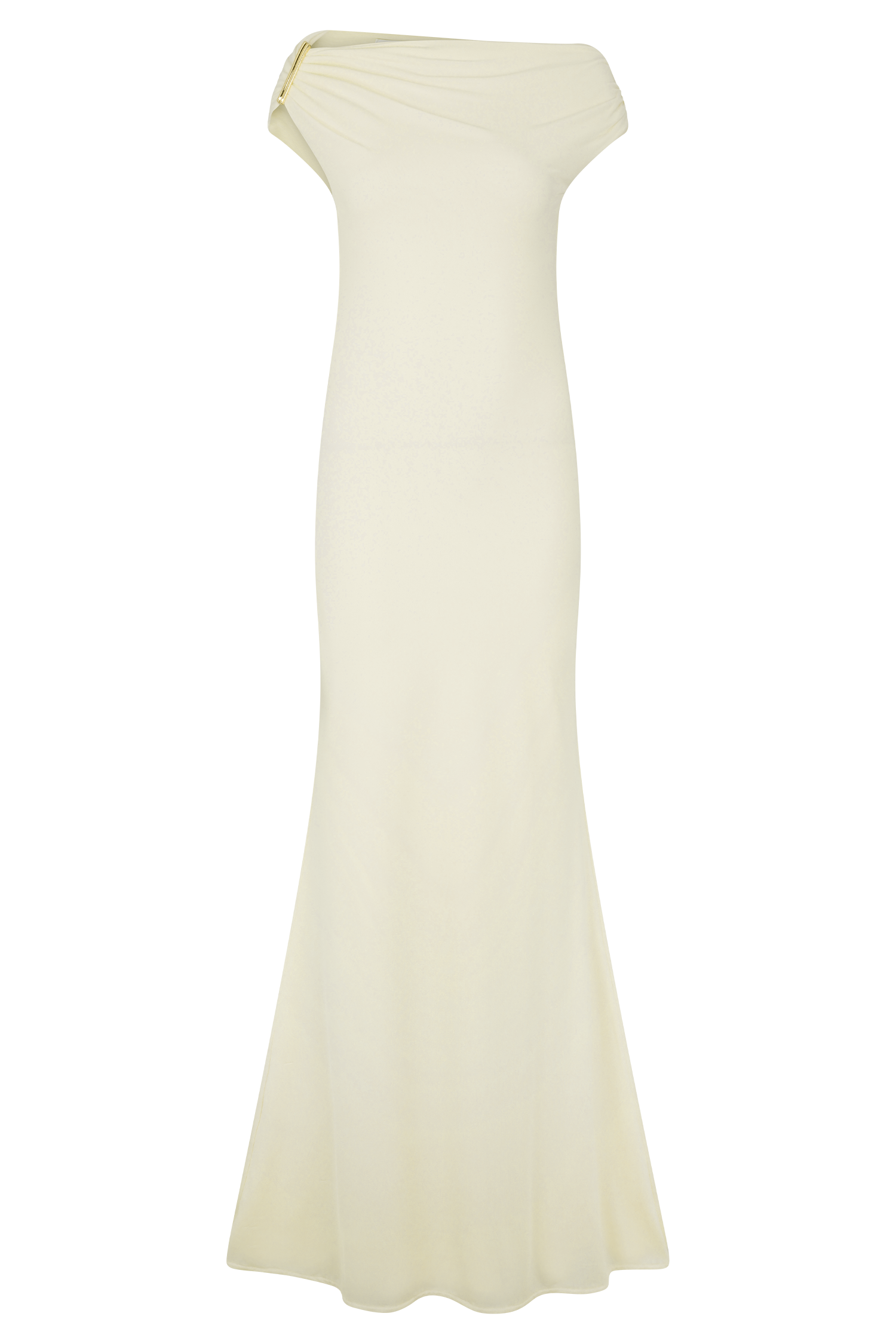 Ivory Slinky Maxi Dress With Hardware