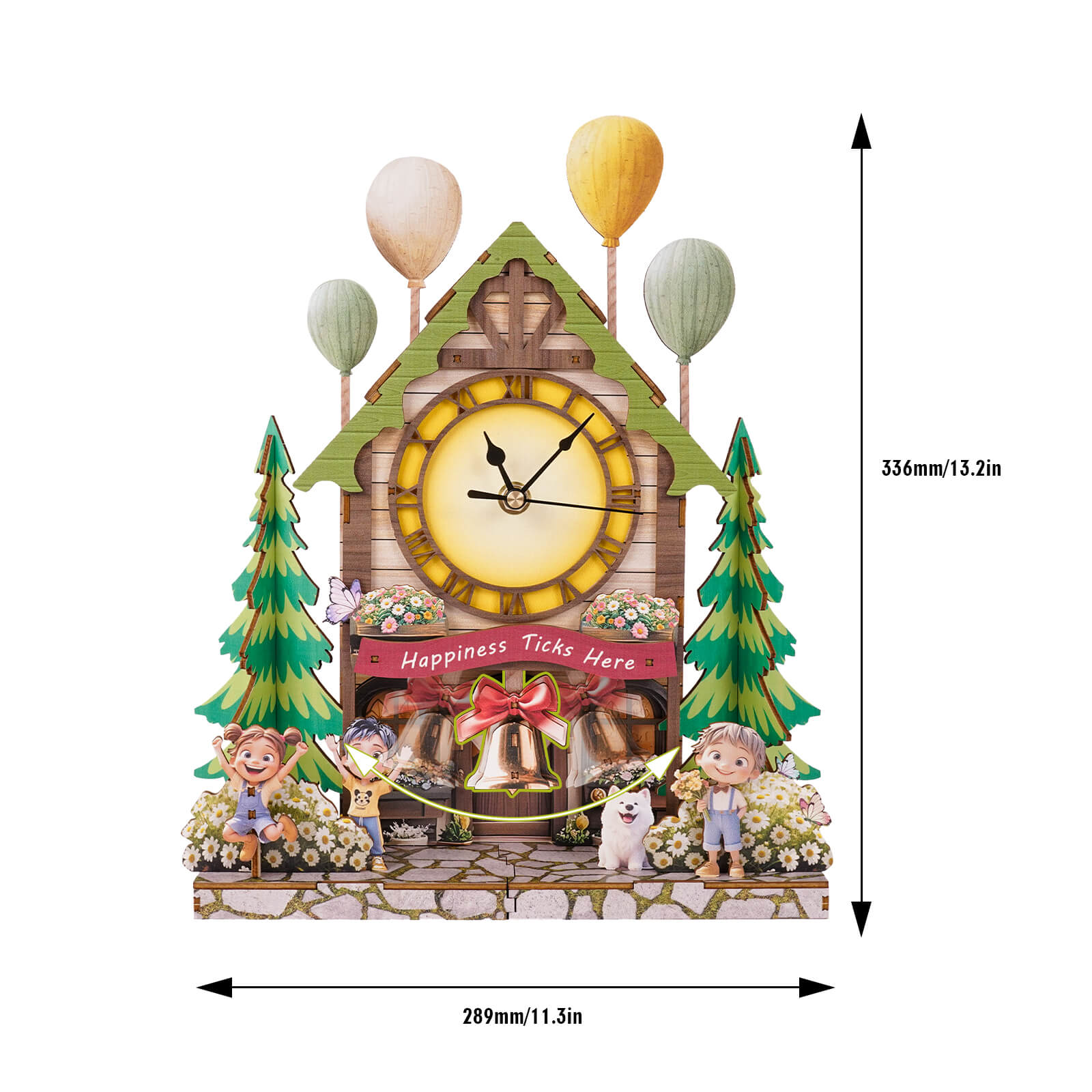 Balloon Cabin â€“ DIY Wooden Clock, 3D Puzzle Craft Kit