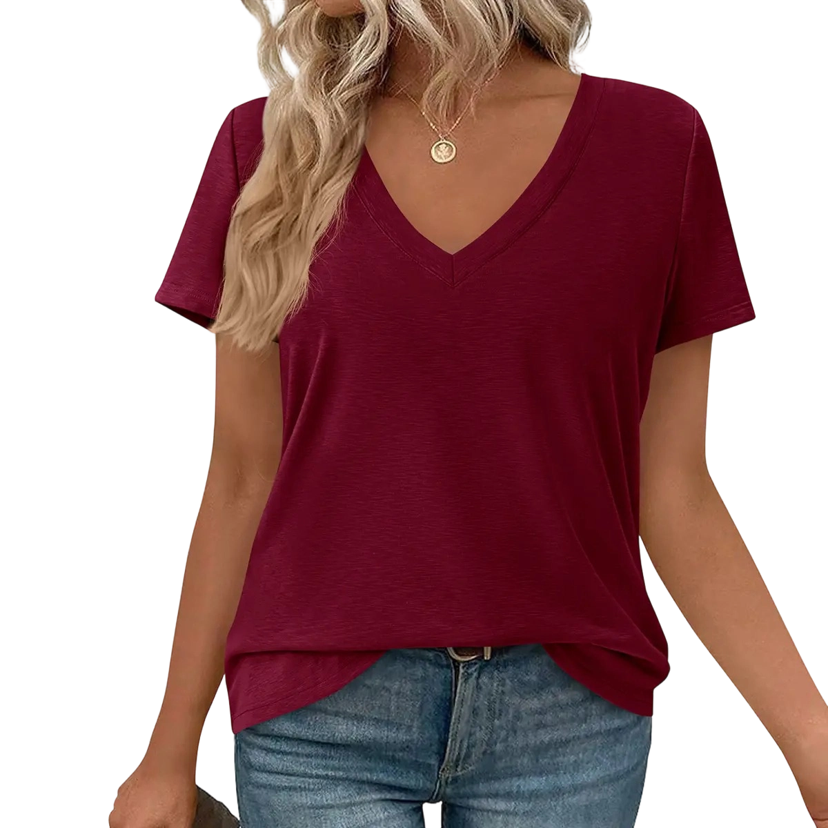 Oversized Tshirts Shirts for Women Summer Tops Casual Short Sleeve V Neck Loose Basic Tees Spring Clothes