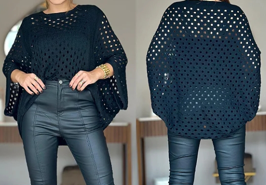 Casual Hollow Knit Sun Protection Top for Women - Versatile Vacation Pullover