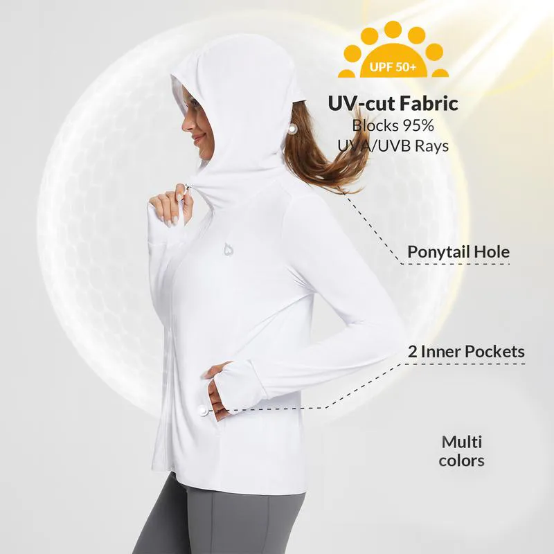 Women's UPF 50+ Sun Hoodie – Lightweight UV Protection Jacket for Hiking, Gardening & Summer Outdoors