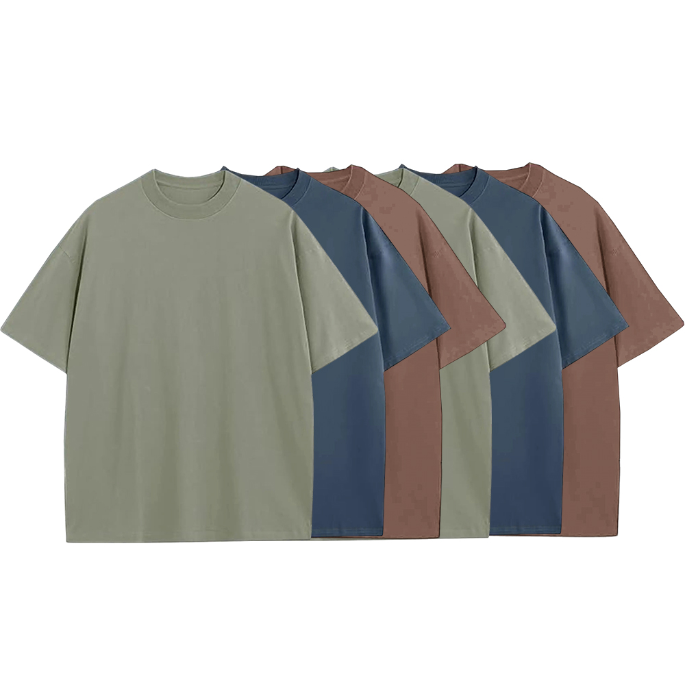 Men’s Multi-Pack Heavyweight 100% Cotton Drop Shoulder Fashion Tees