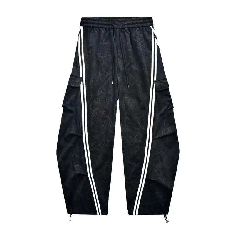 Loose Fit Street Cargo Pants Women Plus Size Teal Green Wide Leg Drawstring Joggers