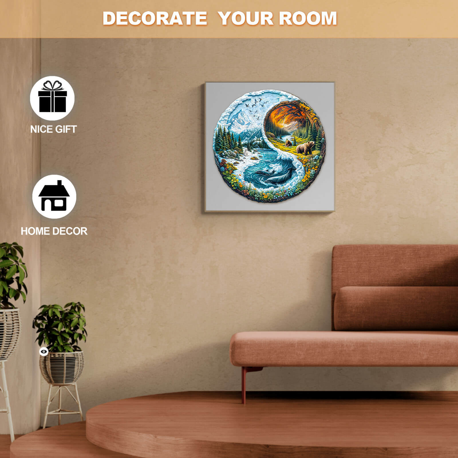 Yin Yang Glacial Forest Wooden Jigsaw Puzzle