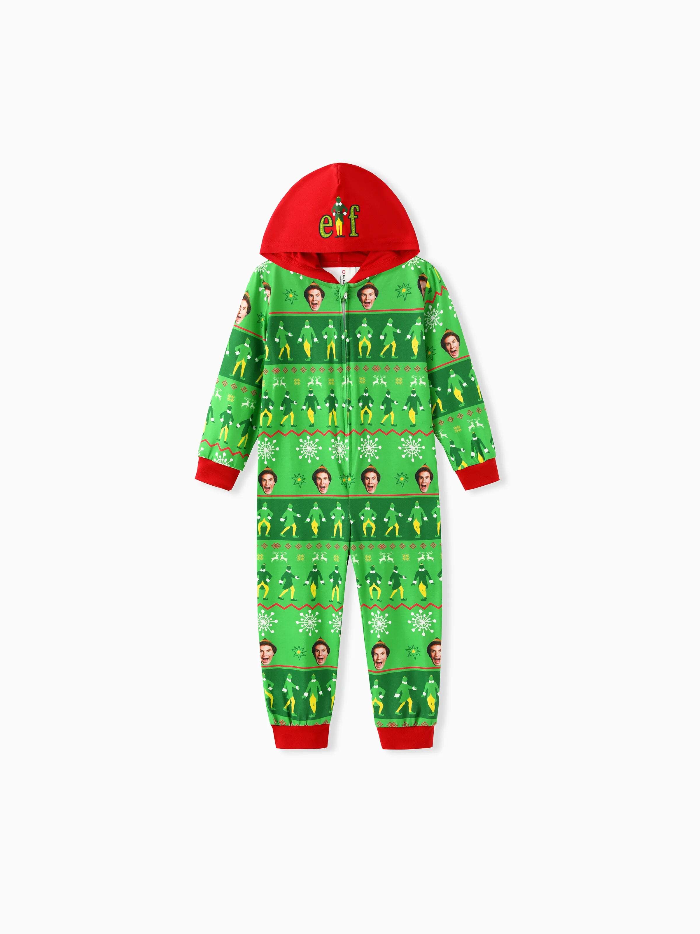 Christmas Family Matching Fair Isle Pattern Hooded Jumpsuit Green