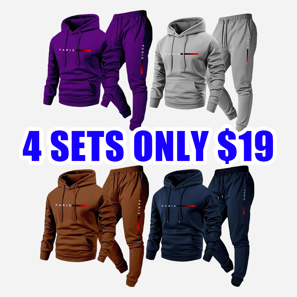 Men’s Hoodie & Sweatpants Set – Casual Tracksuit for Fall & Winter