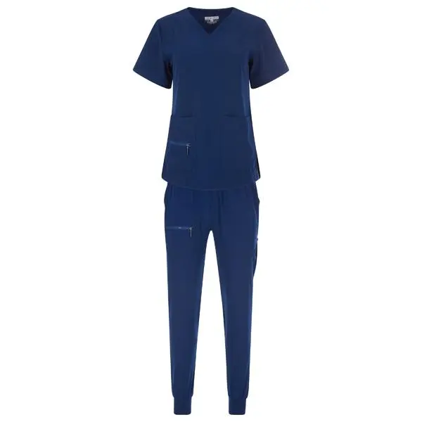 Women's elastic solid color V-neck nursing suit