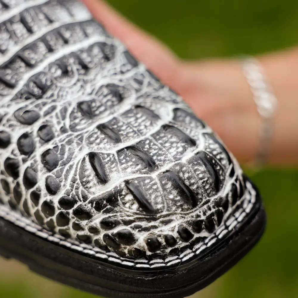 Eclipse Caiman Neck Leather Boots With 3D Lightweight BLACK EDITION Sole - Composite Toe