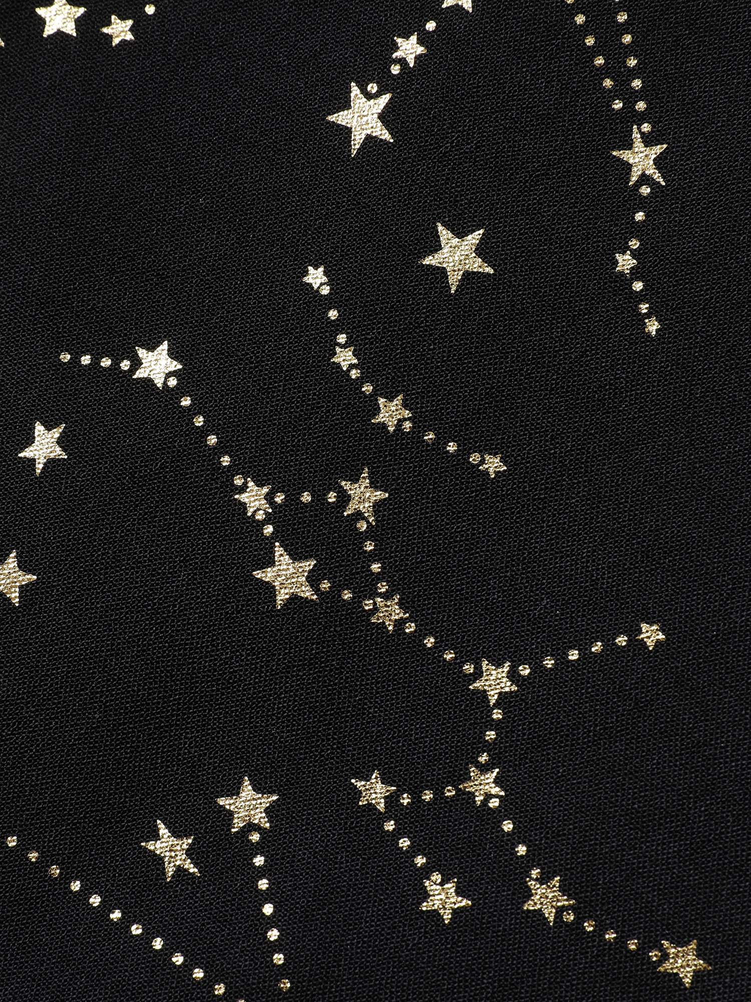 Shimmery Star Print Stretchy-Waist Midi Dress