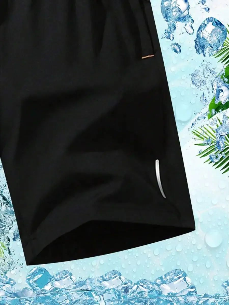 Men'S Solid Color Zipper Pocket Shorts