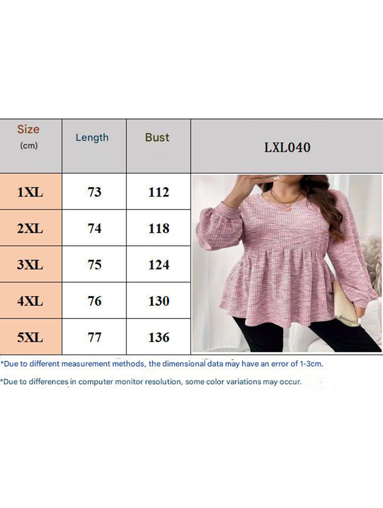 Tie Dye Ruffle Hem Lantern Sleeve Tee_CWTTL01223