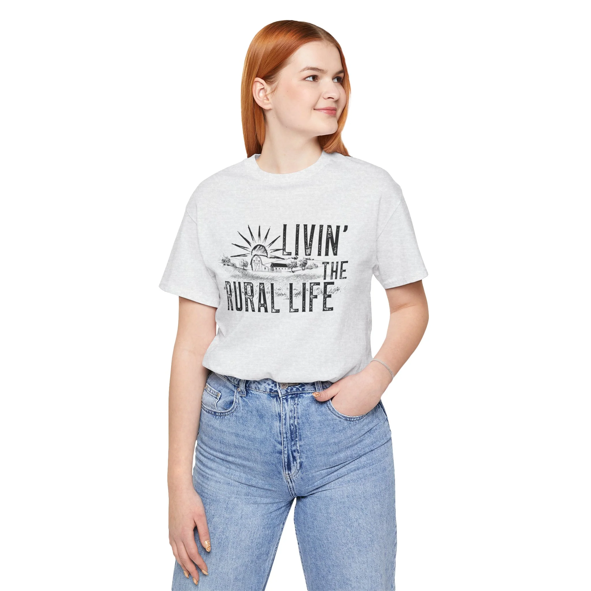 Living the Rural Life (black graphic) Bella Canvas Unisex Jersey T-Shirt - Multiple Colors